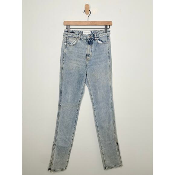 Something Navy Nina Split Hem Skinny Jeans Size 4 Casual Denim Retro Light Wash - Picture 2 of 10